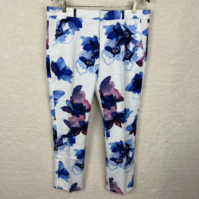 Banana Republic Ryan Fit Textured Pained Floral Pants Women’s 12 Straight