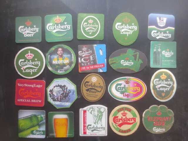 20 different CARLSBURG Brewery collectable BEER COASTERS  lot A