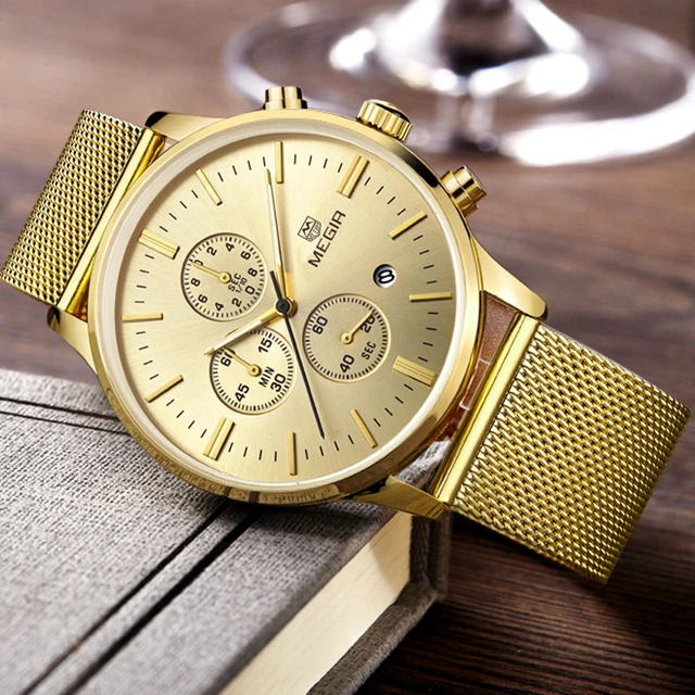 MONTRE LUXE CLASSIQUE Top Qualite Homme Megir Date Chronograph Etanche Men Watch EUR 95 81 PicClick FR