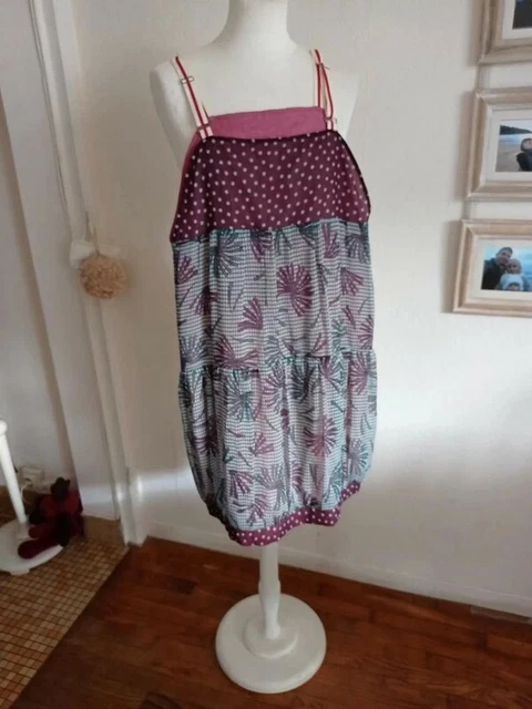 Robe D'été Cop-Copine à Bretelles - Taille 36, Rose Grenat (État Neuf)