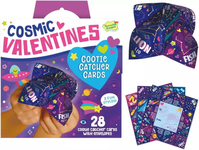 Valentines Cards for Kids Classroom, Set of 28 Valentines Day Gifts - Cosmic ...