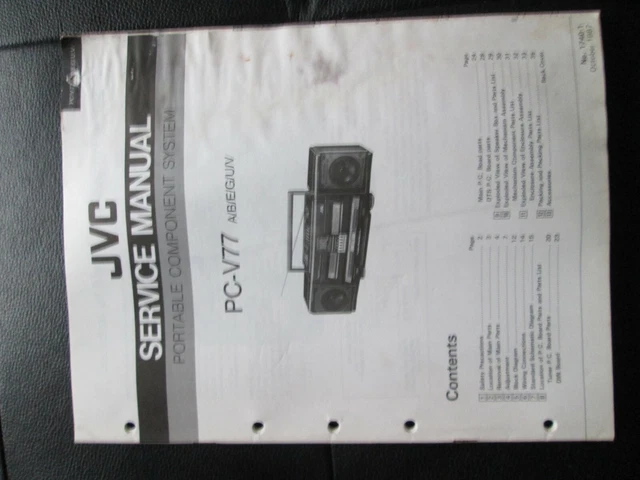 Jvc Pc V33 Portable Component System Official Service Manual Genuine Item Eur 5 64 Picclick Fr