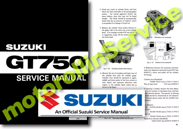 Suzuki GT750 Service Manual 1972 1973 1974 1975 1976 1977 Workshop KETTLE CD USB