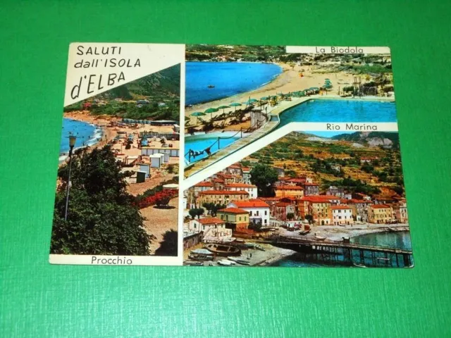 Cartolina Saluti dall' Isola d' Elba - Vedute diverse 1964