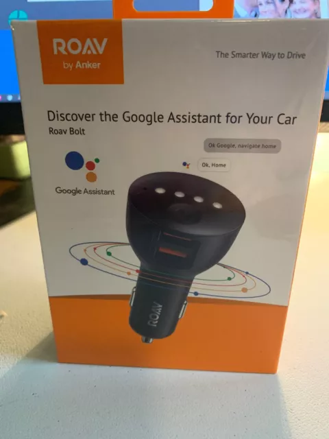 ROAV - Boulon avec Google Assistant pour voiture - Le chargeur de téléphone comprend Power IQ 3