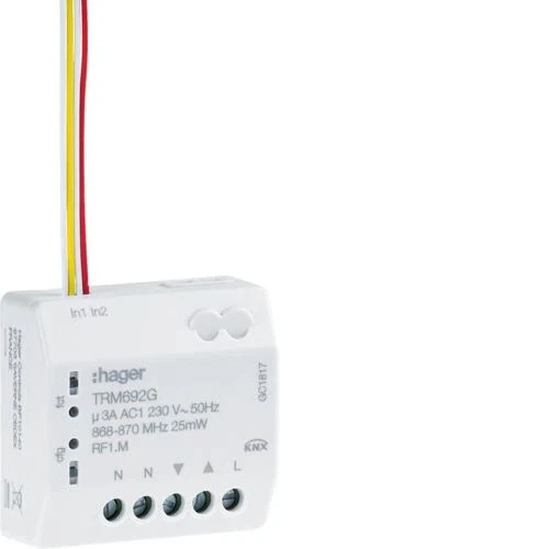 HAGER TRM692G - Module 1 Sortie volet roulant + 2 entrées à encastrer KNX RADIO