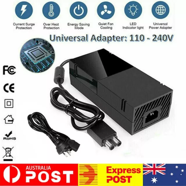 For XBOX ONE Console AC Adapter Brick Charger Power Supply Cord Cable Set AU