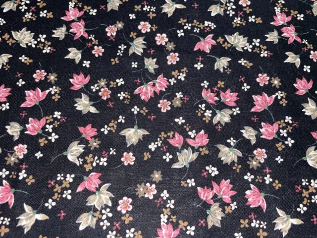 By 1/2 Yd Daisy Lily Ozark Calicos Fabri-Quilt Vintage Floral Cotton Fabric BTHY