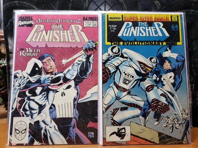 THE PUNISHER ANNUAL#1, #2 VF 1989 PUNISHER 1st MEETING WITH MOON KNIGHT