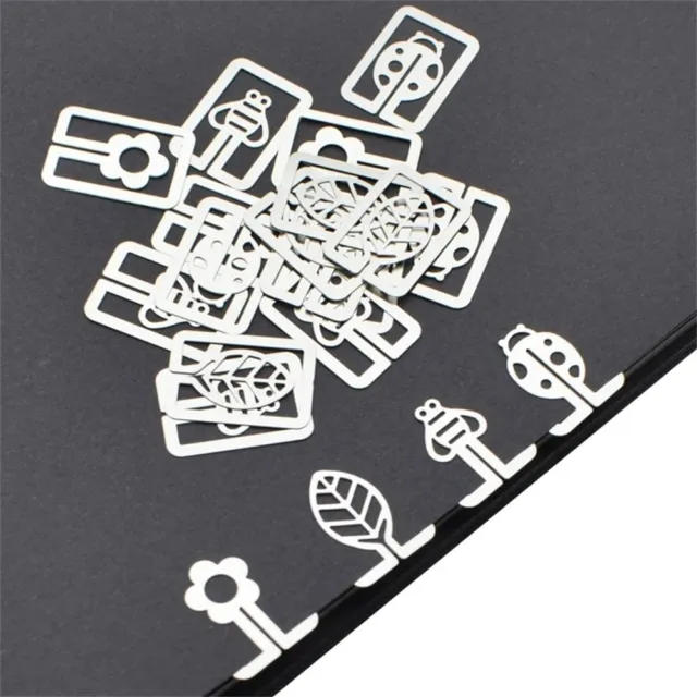 Cartoon Plated Book Clip Paper Clips Hollow Book Page  Stationery Gift