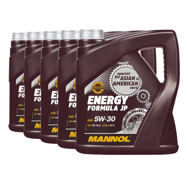 20 (5x4) Litro Mannol 5W-30 Energia Formula JP Olio per Hyundai, Toyota, ECC