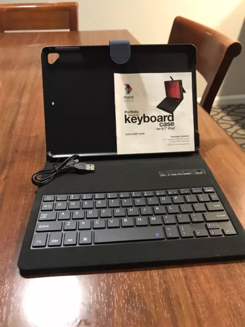 Keyboard Case for 9.7'' Ipad Bluetooth with touchpad blue