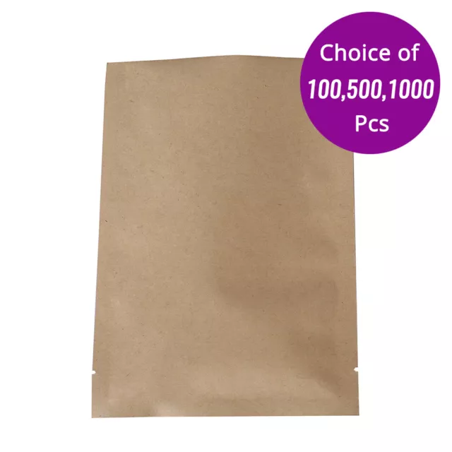 5.5x7.75in Wholesale Kraft Paper Open Top Pouch Bag with Heat Seal Machine 607