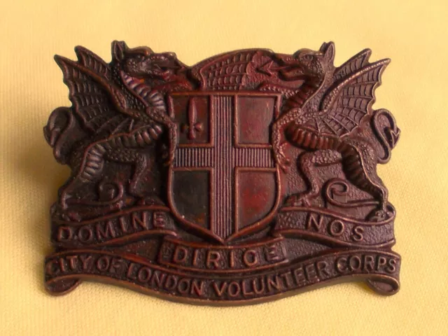 Bronze City Of London Volunteer Corps Cap Badge - C49