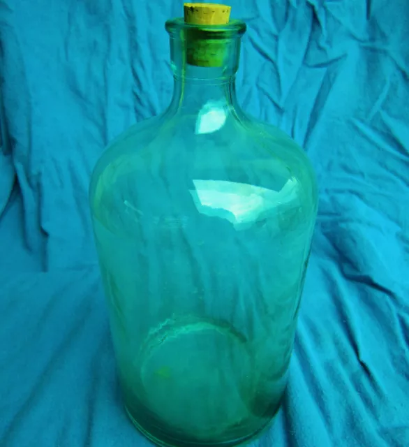 alte antike Apothekerflasche, seltene Waldglas Bonbonne,  Grünglas, ca. 19 JH