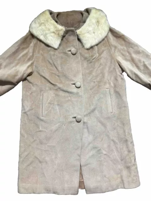 VTG VELMURE DUMAS Coat Light Brown Coat Fur Collar union made $25.00 ...