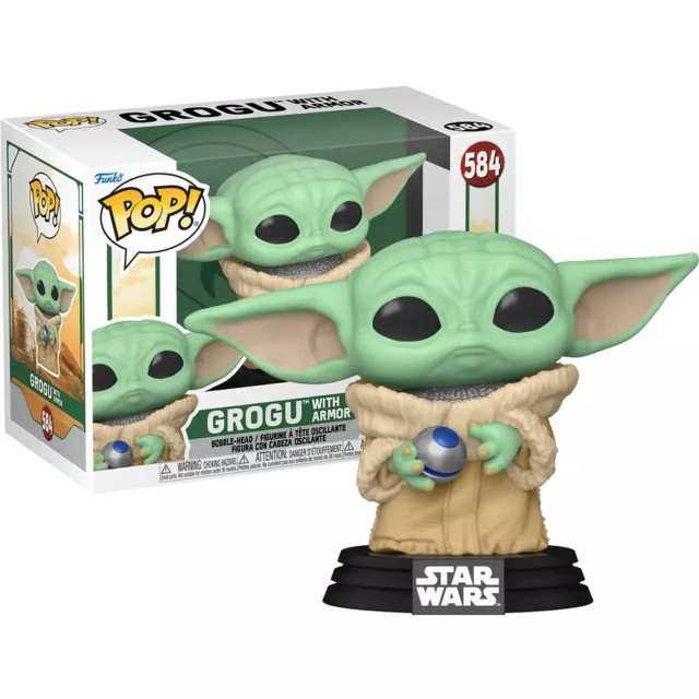 Funko POP! Star Wars Grogu with Armor Book of Boba Fett Bobblehead Figure No 584