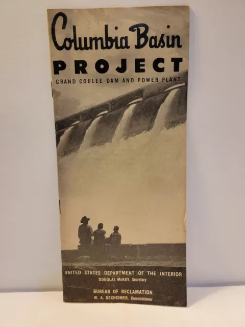 Vintage Colombia Basin Project Grand Coulee Dam 1954 Travel Brochure