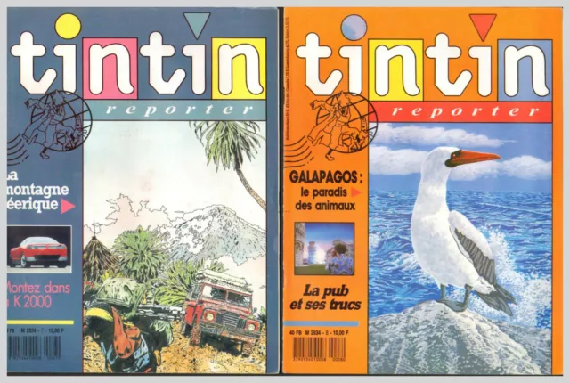 LOT de 2 TINTIN REPORTER 1988/89 n°  7 et n° 8   avec ENCART PETIT REPORTER