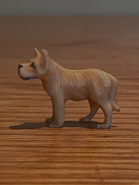 Vintage hand Carved bovine Bone dog miniature nice!