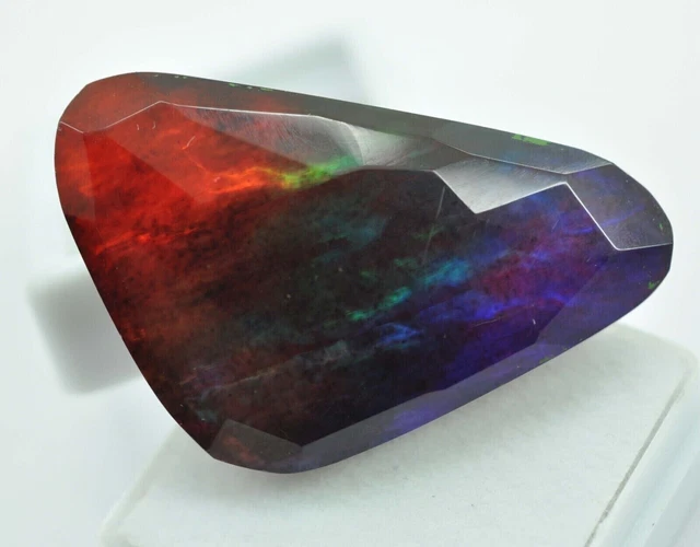 Piedra preciosa suelta de ópalo similar a ammolita certificada de talla...