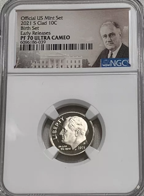 2021 S Dime 10c épreuve vêtue NGC PF70 Ultra Cameo kit de naissance premières versions