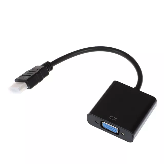 Black HDMI to VGA adapter cable Projector monitor HD converter cable`$1