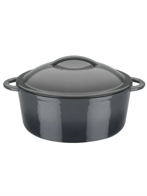 GSW Shadow Kochtopf Deckel Bräter Gusseisen Schmortopf Induktion Ø24 cm 4L Grau