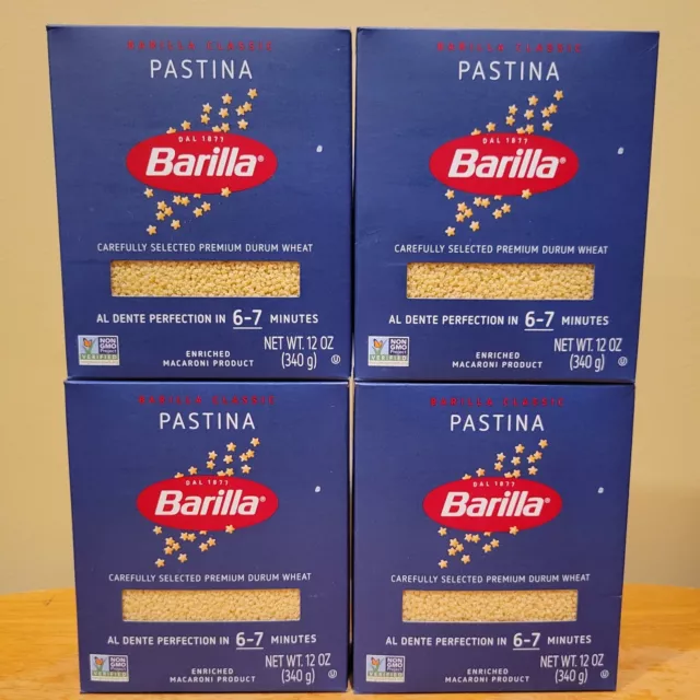FOUR BOXES OF Barilla Pastina Expires 12/2025 No 318 Pasta Stars 12oz