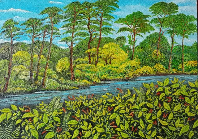 Ölgemälde von Frank Wichmann 1934-2019 Borneo 50 x 70 cm. Sig. Bez.