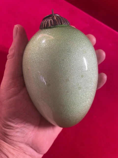 GROSSE BOULE ANCIENNE a facette transparente en verre épais déco noël