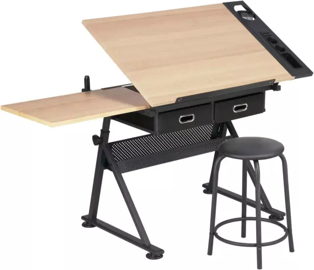Adjustable Height Drawing Table, Drafting Table, Artist Drawing Table with Tilta