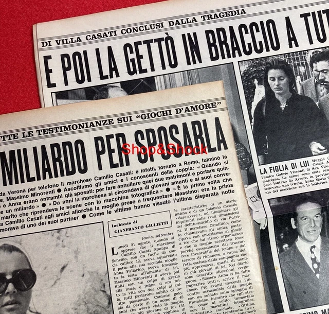 DIARIO MARCHESA ANNA CAMILLO CASATI FALLARINO OMICIDIO Ritaglio Giornale 1970