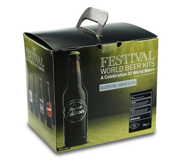 Kit de cerveza artesanal estadounidense IPA sin gluten FESTIVAL 40 pintas - elaboración casera