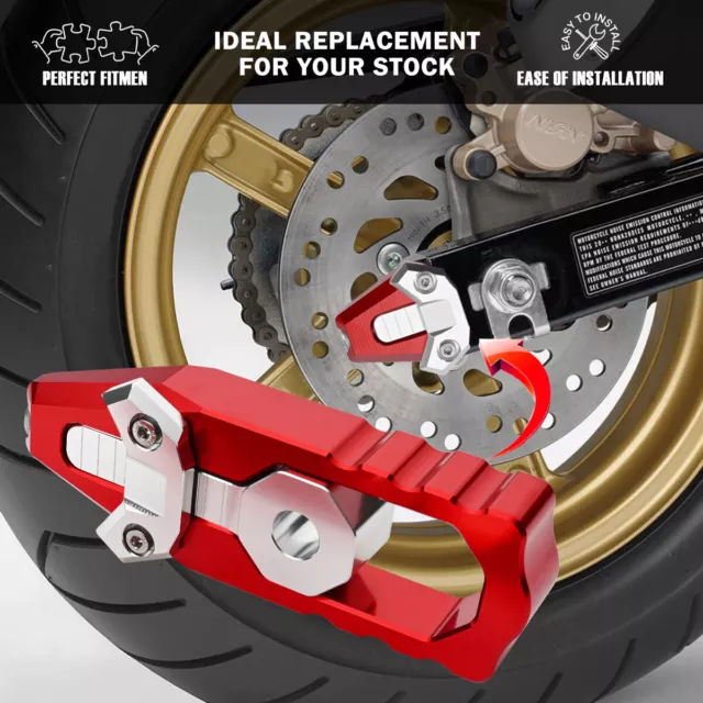 For Honda Grom 2014-2021 CNC Billet Swingarm Tensioner Axle Chain Adjusters Set