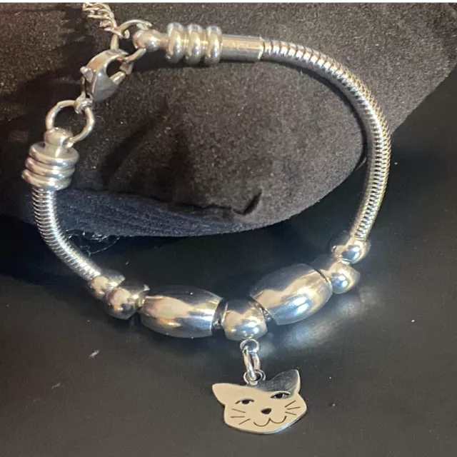 Bracciale da donna con charms in acciaio inox braccialetto catena snake argento