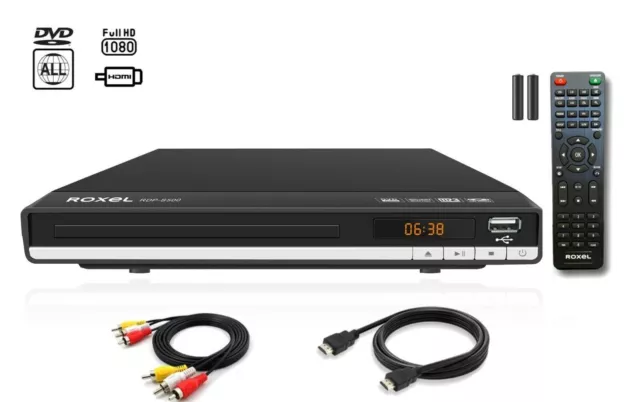 Region Free 1080p DVD Player with Remote & HDMI/AV Cable - Roxel S500 - (UK)