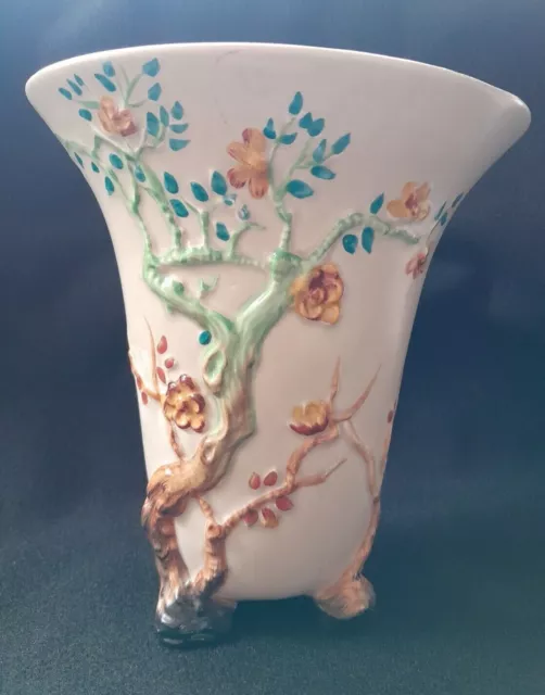 Clarice Cliff Newport Pottery 'Indian Tree' Three Footed Cone Vase