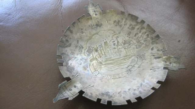 Vtg Orno 800 Silver Ashtray Poland Warszawa 80 Gram