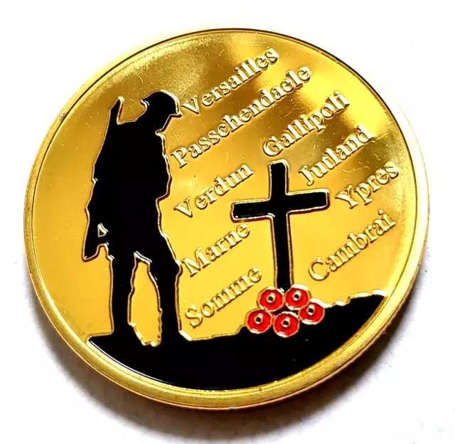 The Great War British Military Commemorative Coin 40mm with Capsule Poppy Day