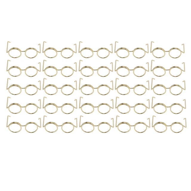 (Gold)Glass Shape Paper Clips Iron Material Anti-Bleach Paper Clips With