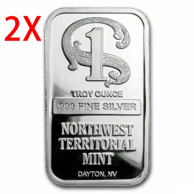 2X Decor Bars 1oz Northwest Territorial Mint Silver Bullion Bar Collection Art