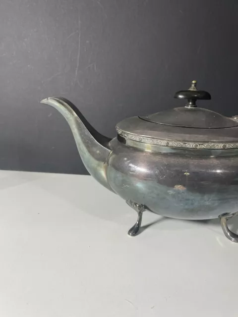 Davis & Sons Glasgow C.1863 Silver Plated  Footed Teapot with Lid 2