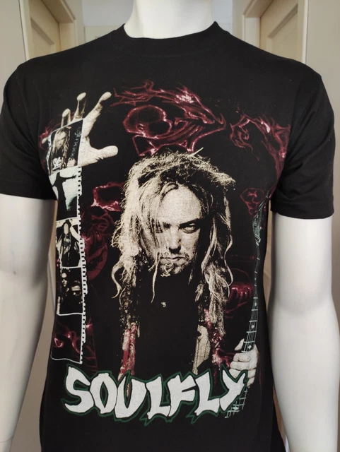 T-shirt Vintage Sepultura Roots Années 90 - Taille L Homme - Coton Noir, Recto-verso - État Parfait