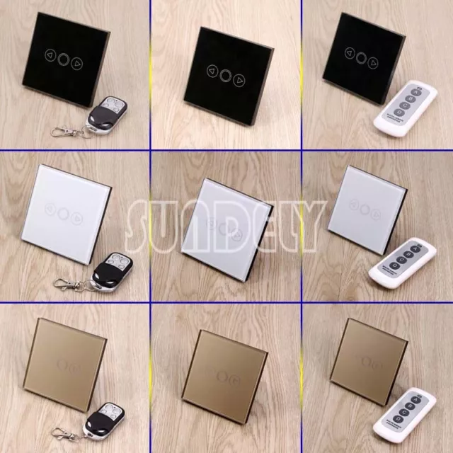 Latest 1Way Dimmer Tempered Glass Touch Light Wall Switch Panel & Remote Control