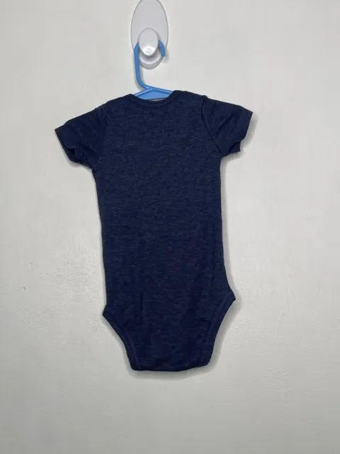 Carters One Piece Bodysuit Baby Boys Size 12 Months Navy Short Sleeve Handsome 2