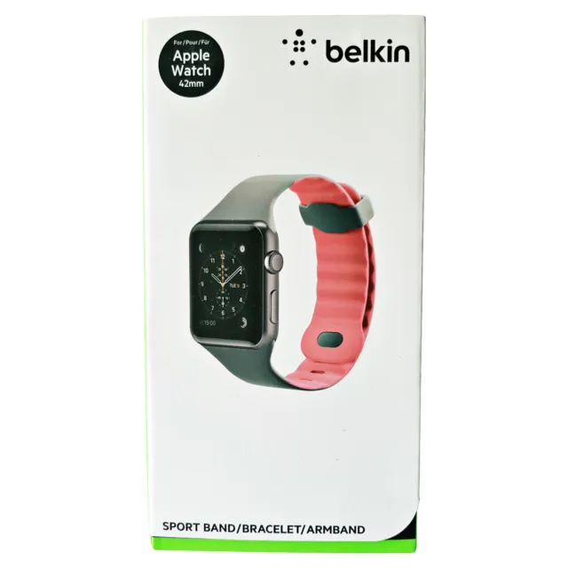 Belkin Apple Watch Strap 1 2 3 42mm Sport Band Bracelet Armband grey pink