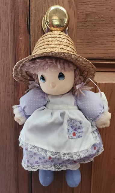 Precious Moments Plush Doll w/ Purple Spring Easter Dress & Sun Hat Door Hanging