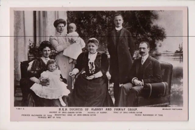 Vintage Postcard Princess Helen Duchess of Albany Prince Carl Edward & Alice