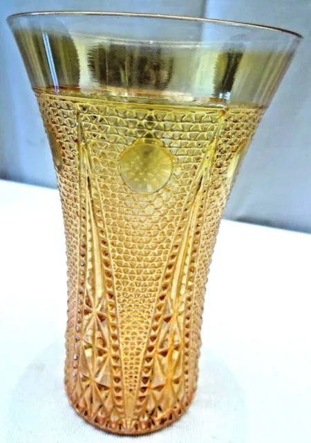 Vintage CARNIVAL GLASS Gobelet Evasé Perlé Spears Pressé 1930S Jain Collecti